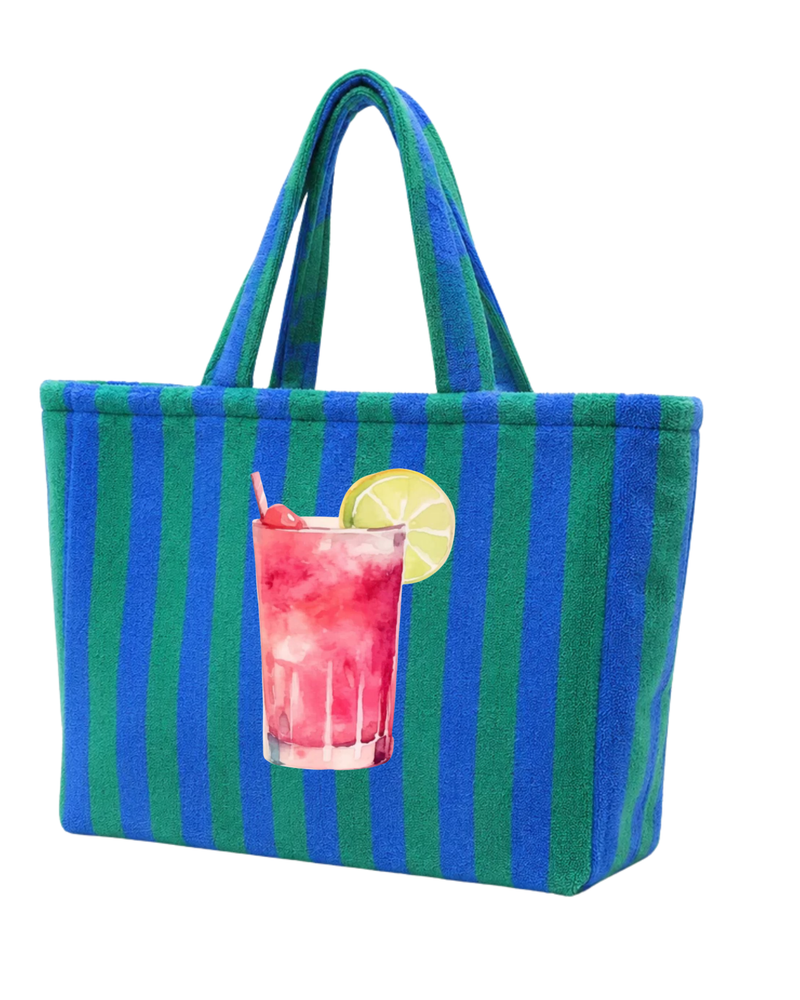 Tote de playa rayas azul y verde · Cóctel