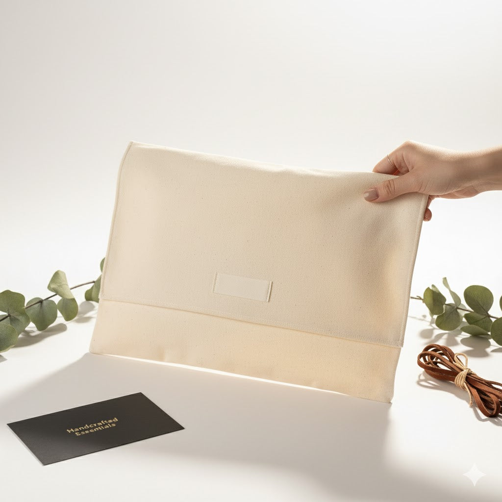 Bolsas de Algodón Personalizadas con Logo | Bolsas Ecológicas Tipo Sobre para Joyería, Cosmética y Accesorios