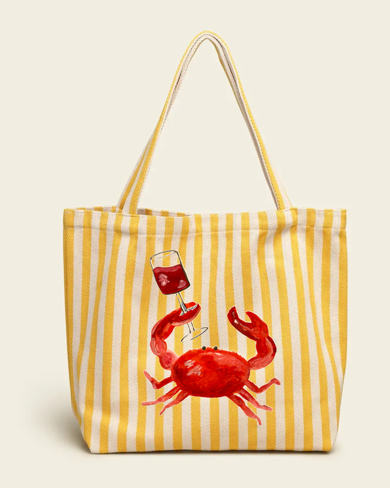 Tote de playa raya amarilla