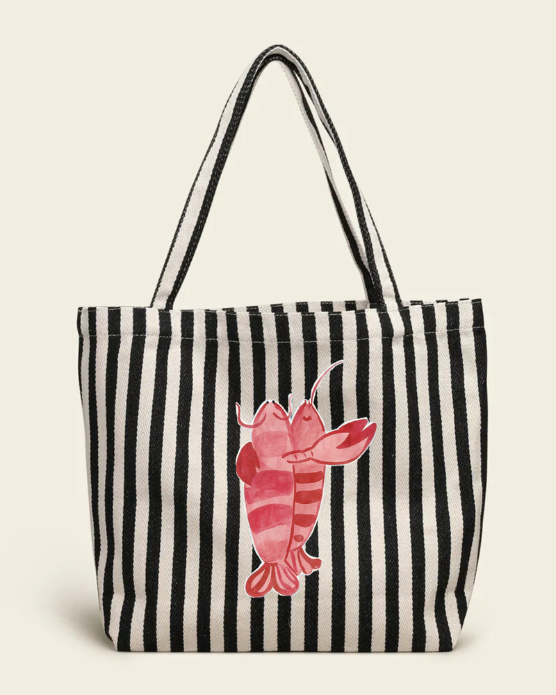 Tote de playa raya negra