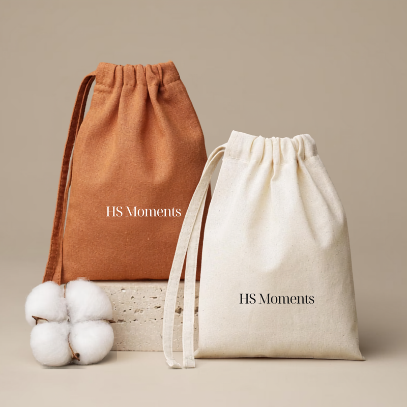 Bolsa de algodón de colores con cordón